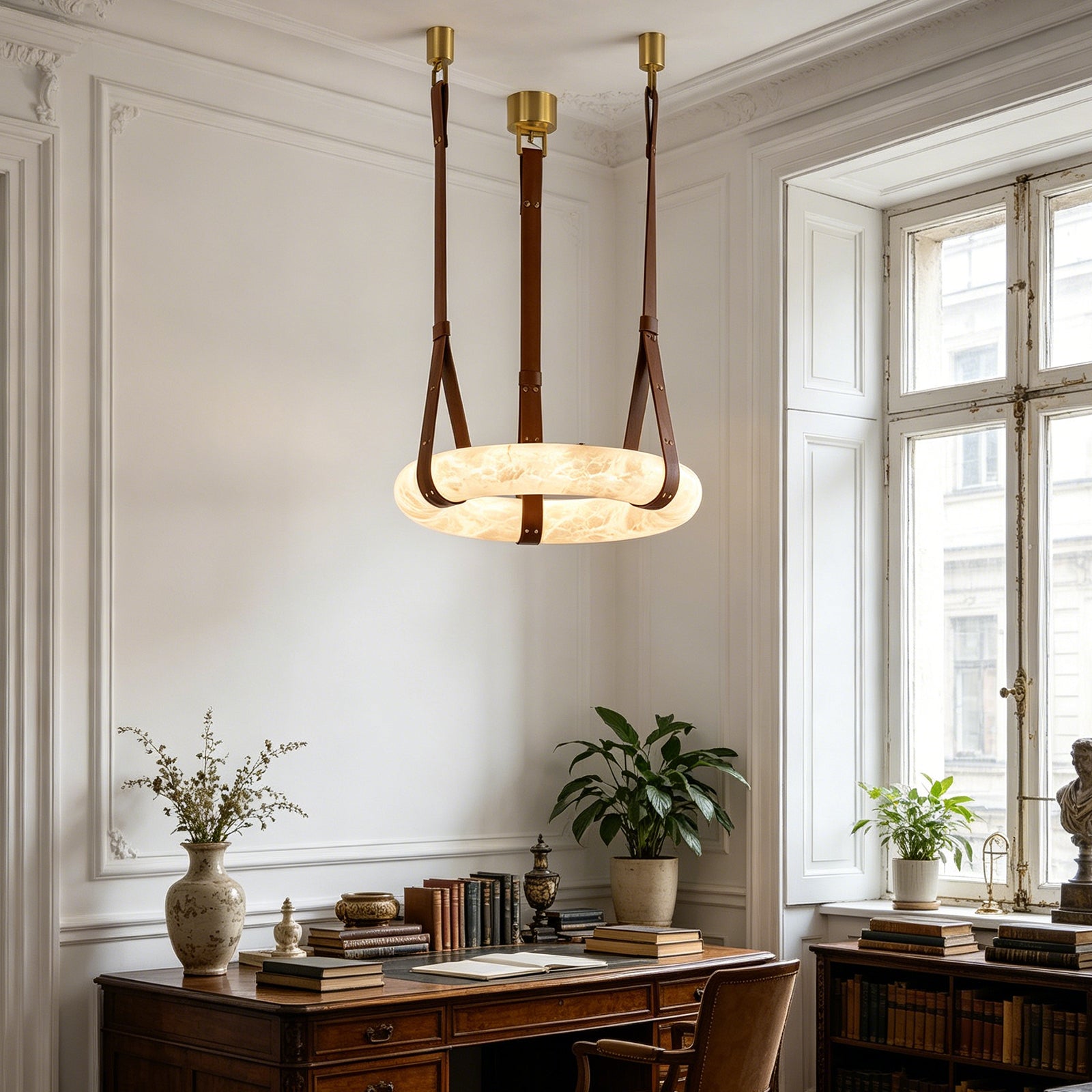 Alabaster round Pendant Light | wildoxy