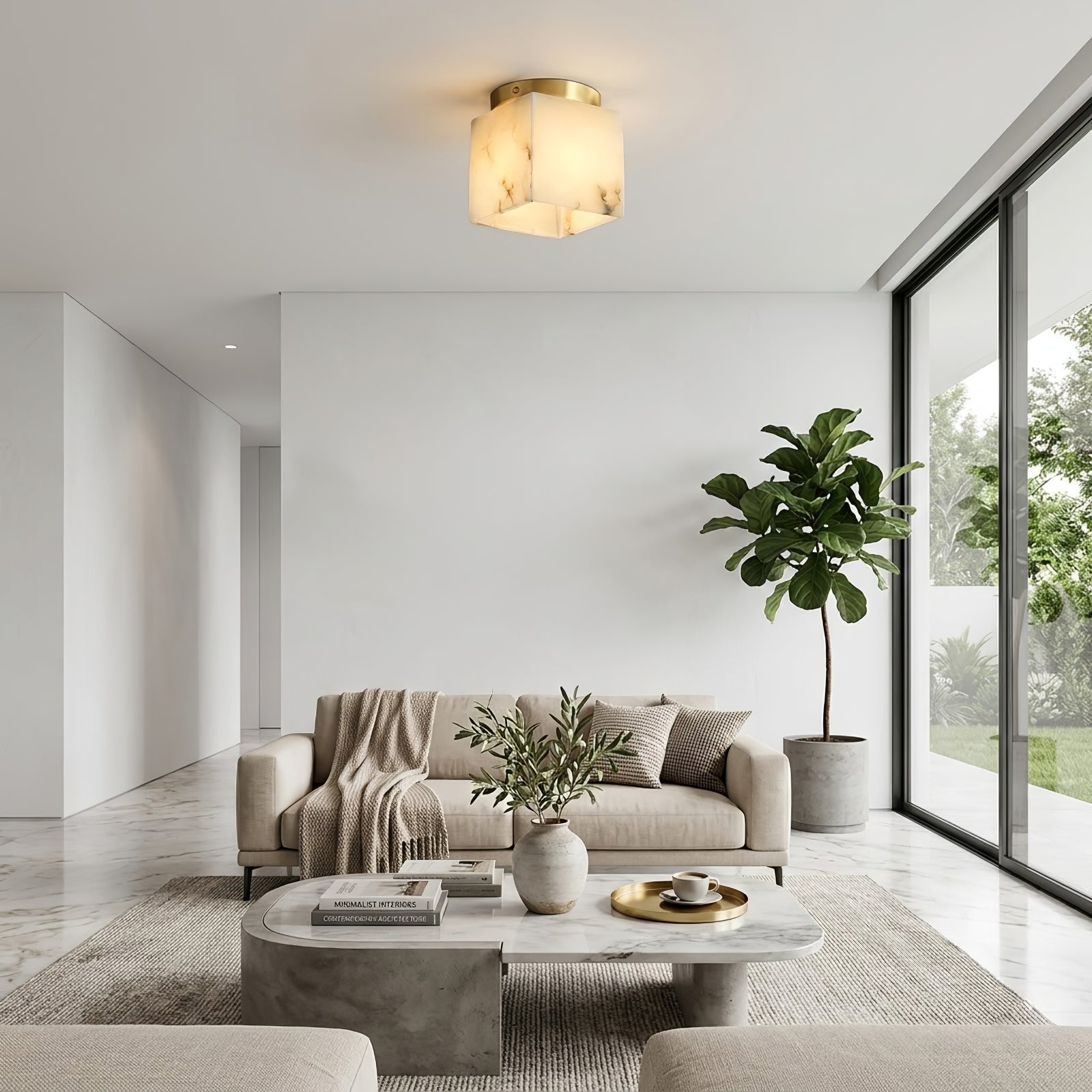 Alabaster Square Ceiling Light | wildoxy
