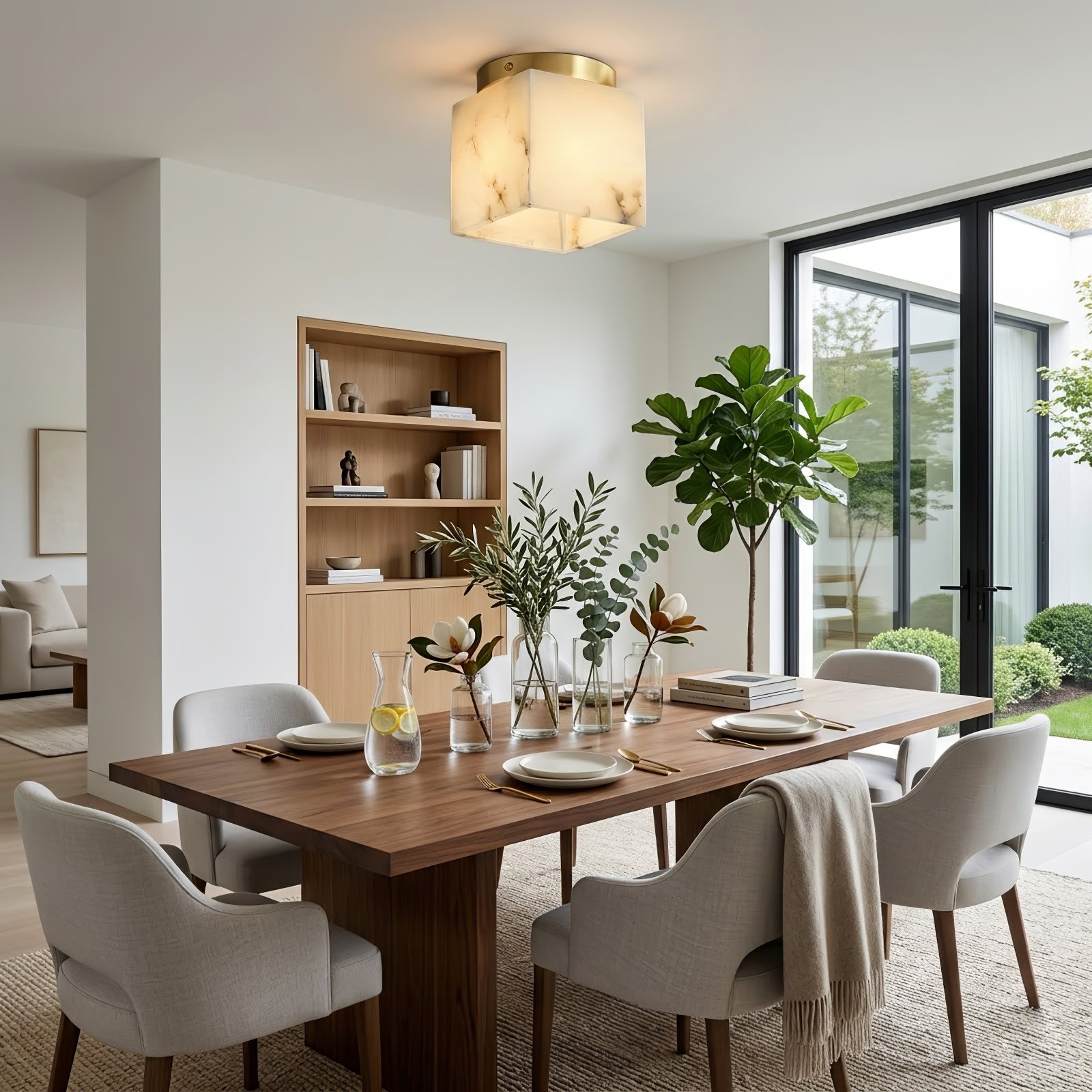 Alabaster Square Ceiling Light | wildoxy
