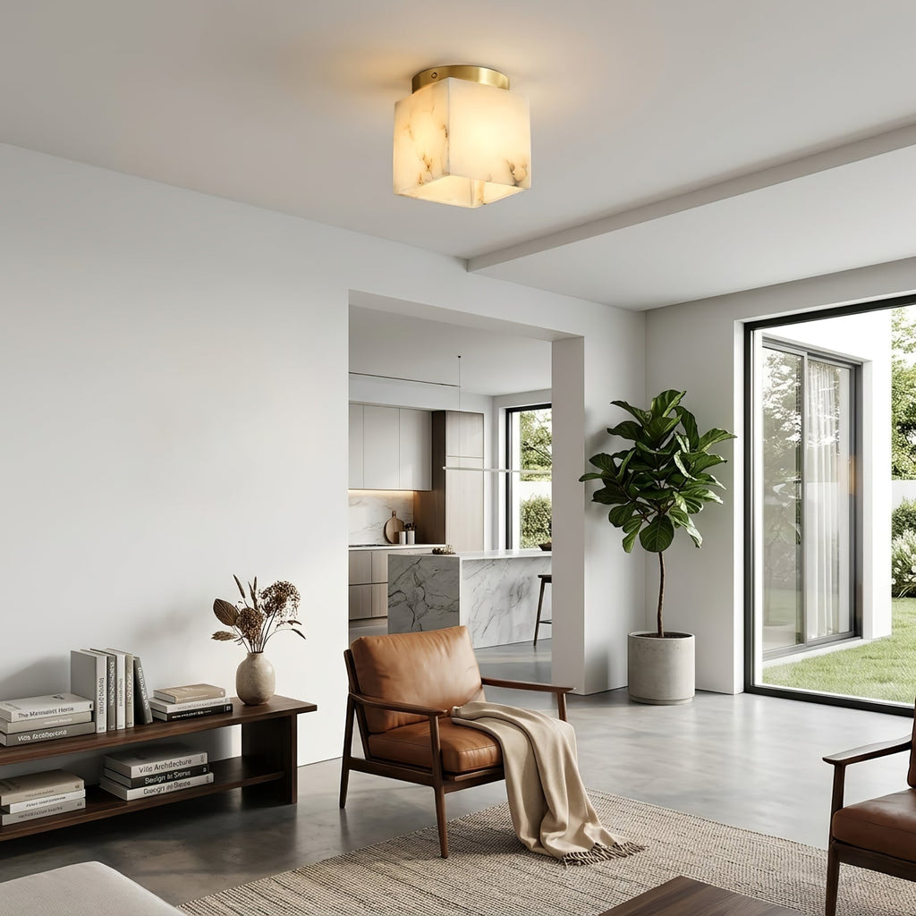 Alabaster Square Ceiling Light | wildoxy