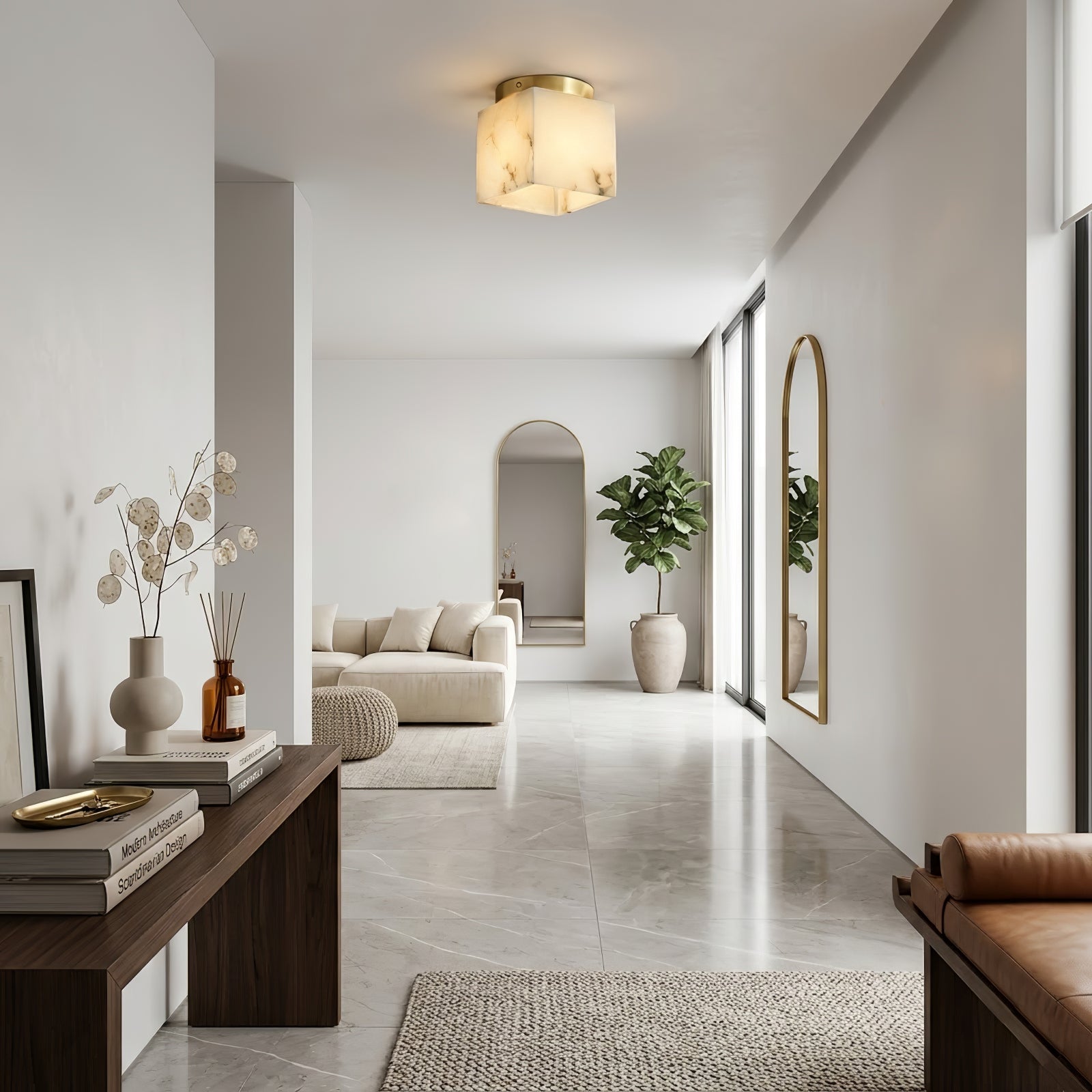 Alabaster Square Ceiling Light | wildoxy