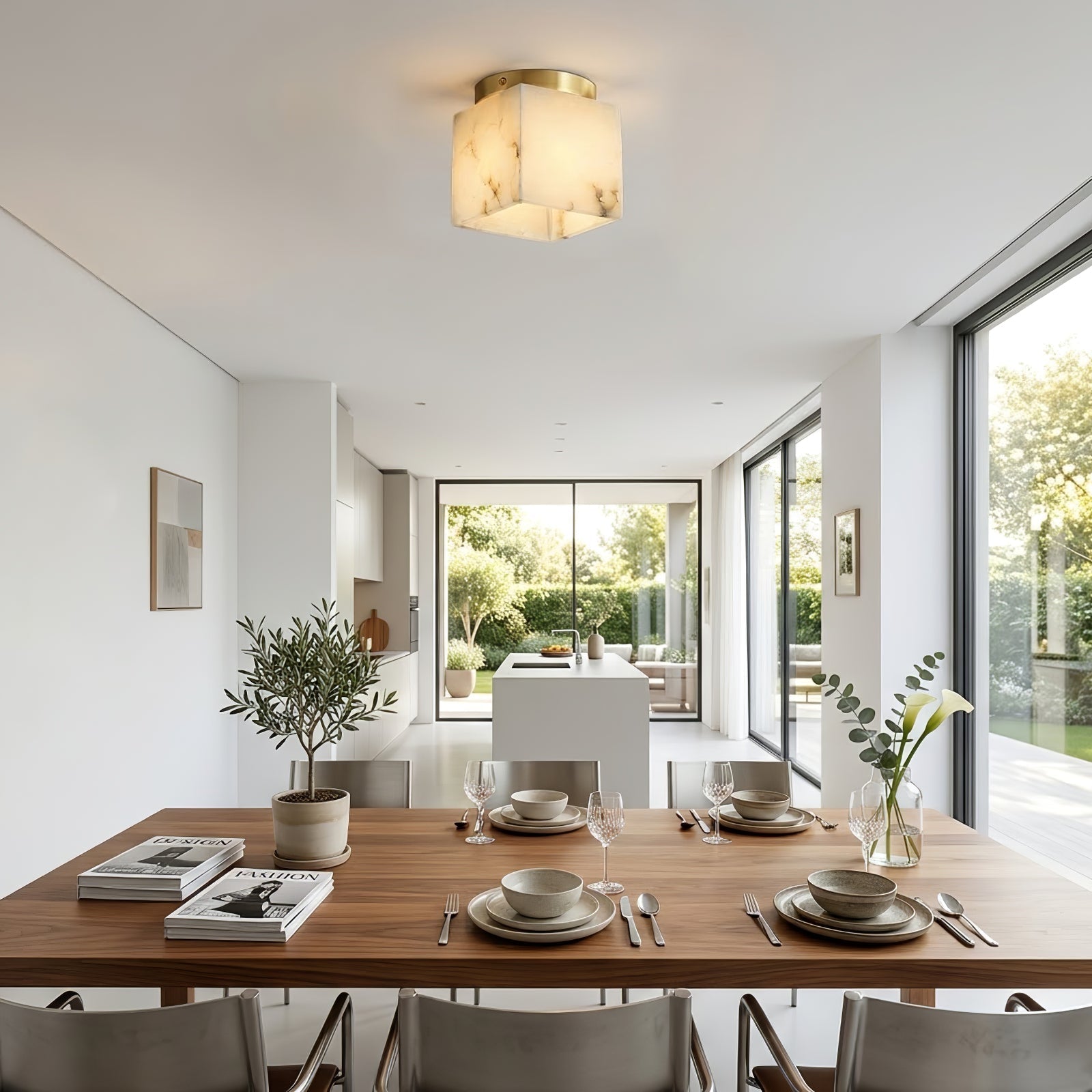 Alabaster Square Ceiling Light | wildoxy