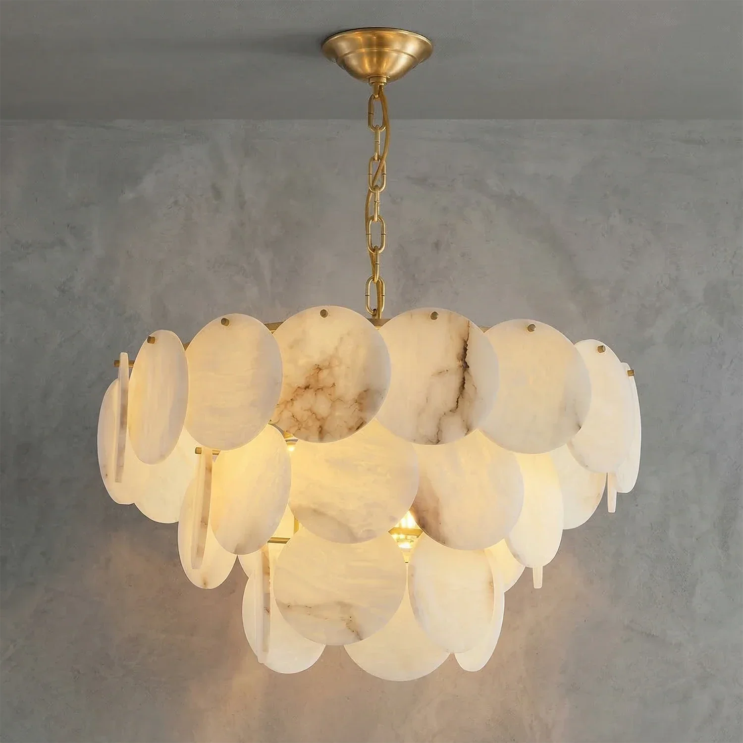 Alabaster Tiered Round Chandelier | wildoxy