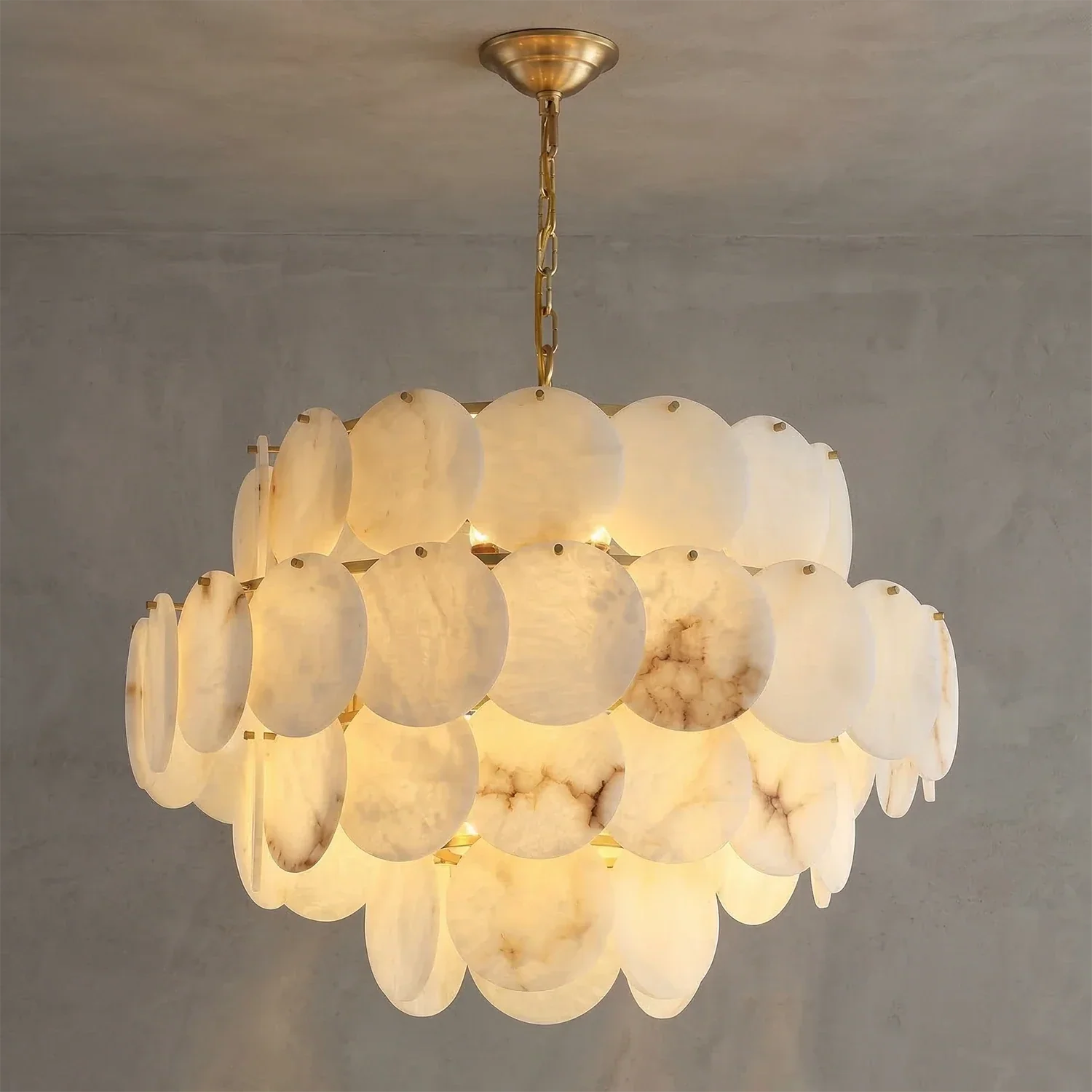 Alabaster Tiered Round Chandelier | wildoxy