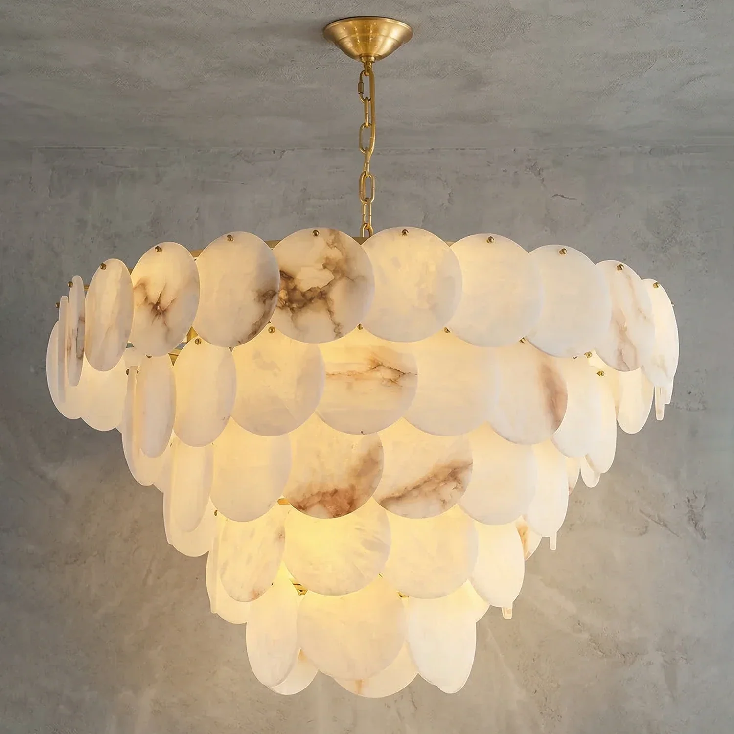 Alabaster Tiered Round Chandelier | wildoxy