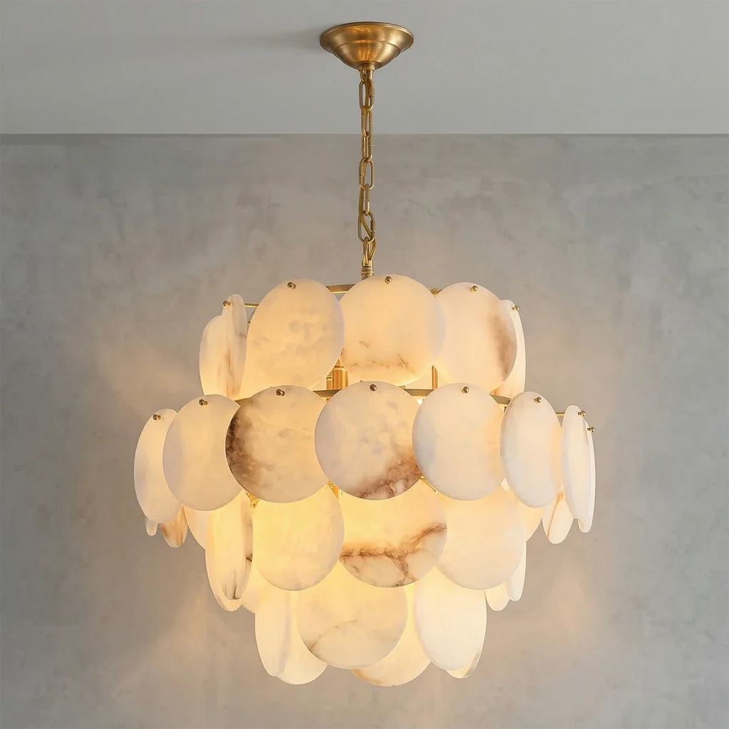 Alabaster Tiered Round Chandelier | wildoxy