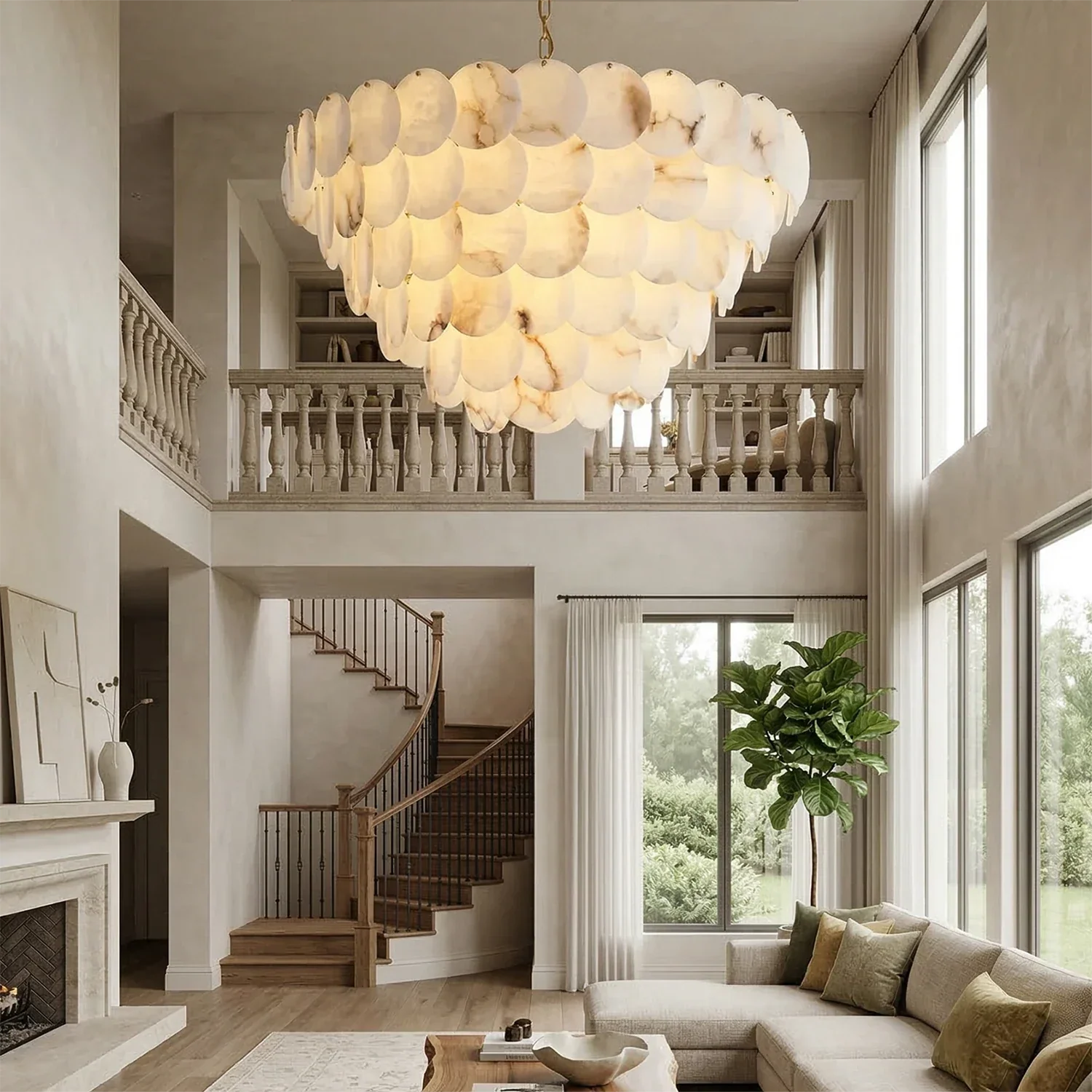 Alabaster Tiered Round Chandelier | wildoxy