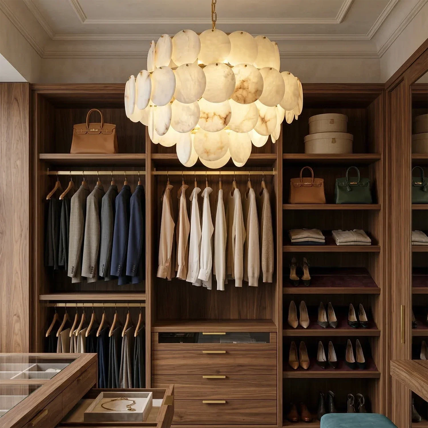 Alabaster Tiered Round Chandelier | wildoxy
