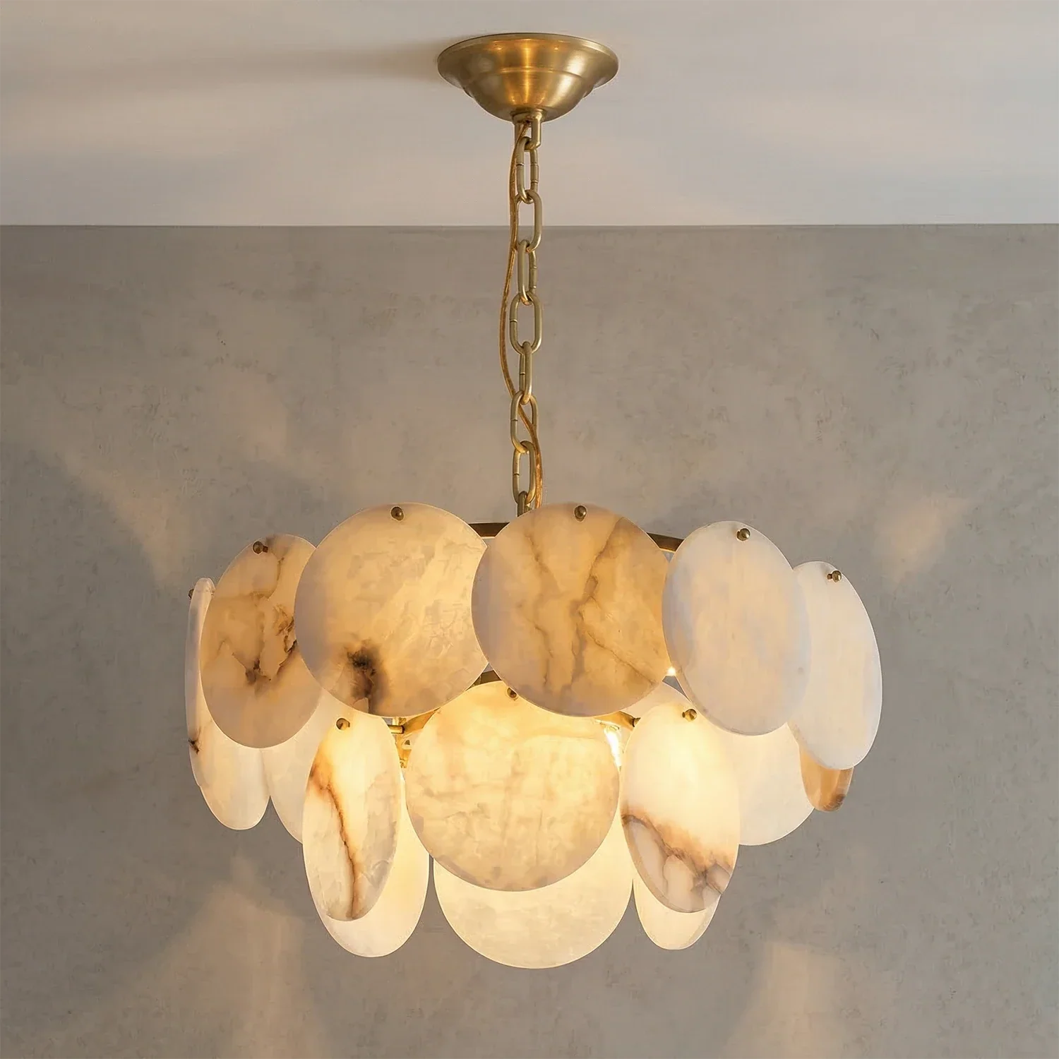 Alabaster Tiered Round Chandelier | wildoxy