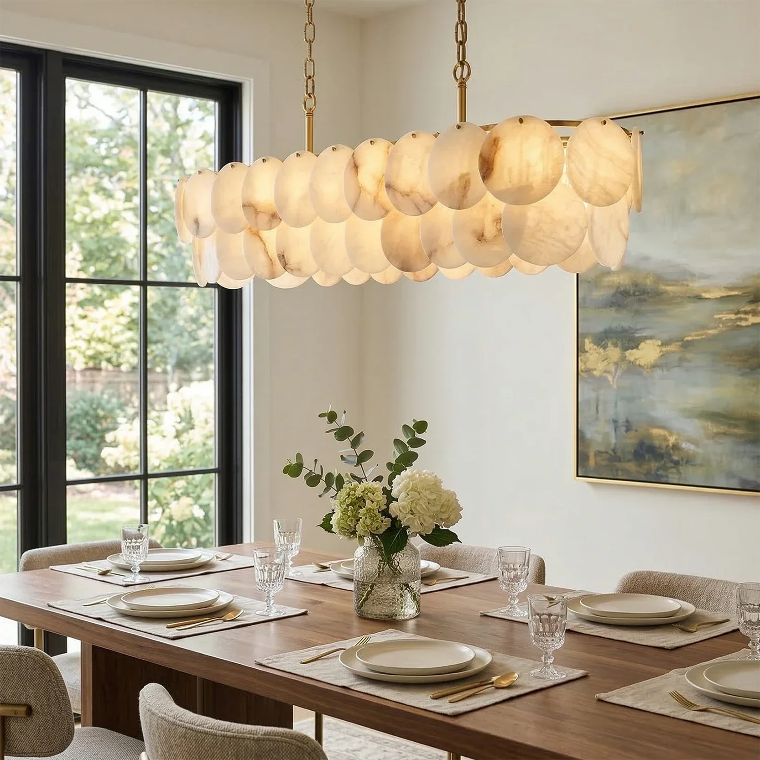 Alabaster Tiered Round Chandelier | wildoxy