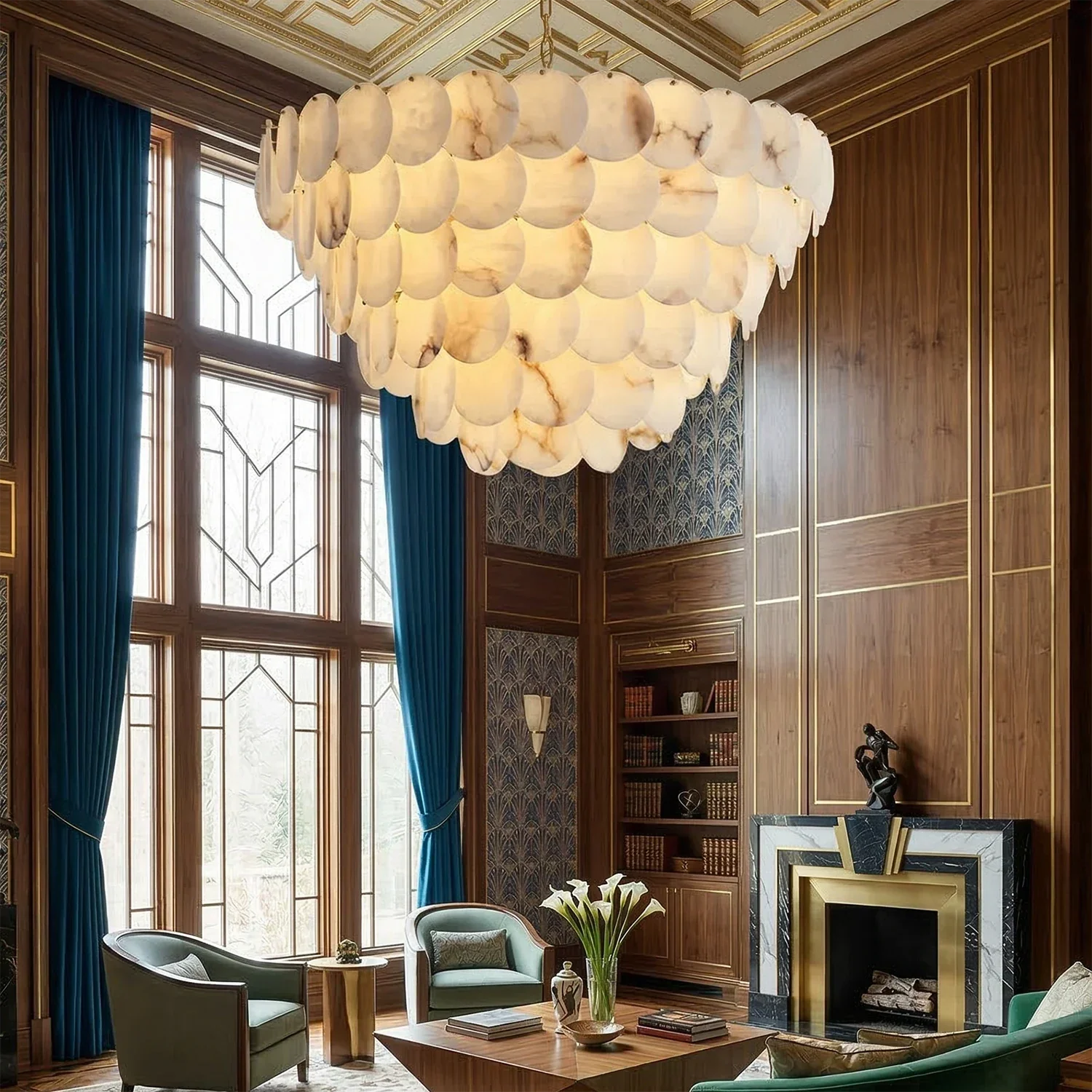 Alabaster Tiered Round Chandelier | wildoxy