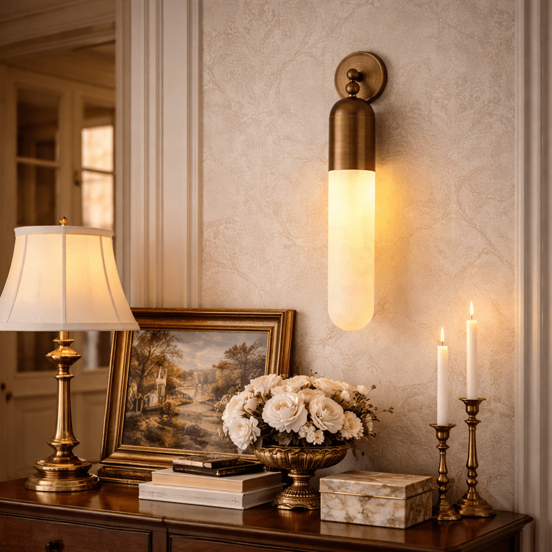 Alabaster Tube Wall Sconce | wildoxy