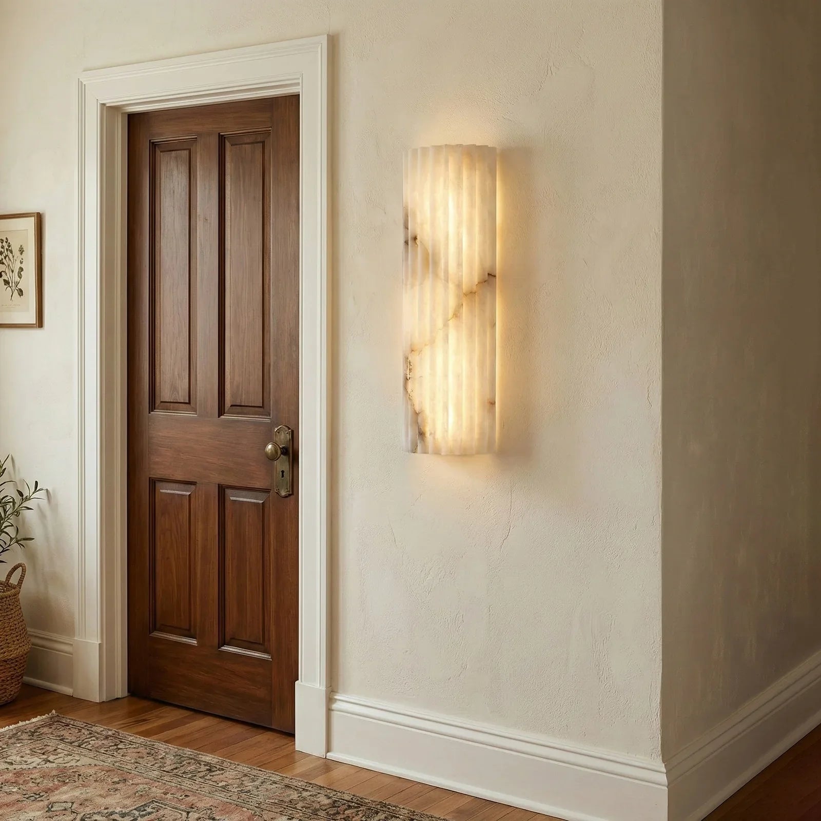 Alabaster Vertical Groove Wall Lamp | wildoxy