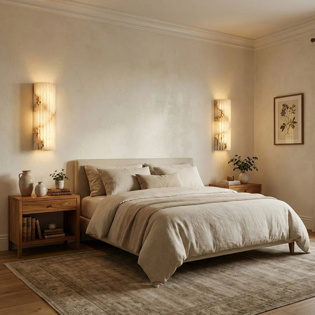 Alabaster Vertical Groove Wall Lamp | wildoxy