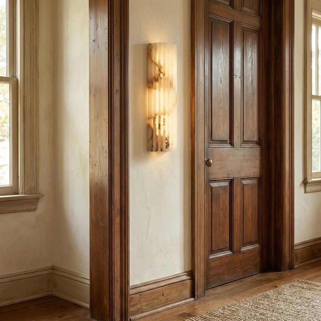 Alabaster Vertical Groove Wall Lamp | wildoxy