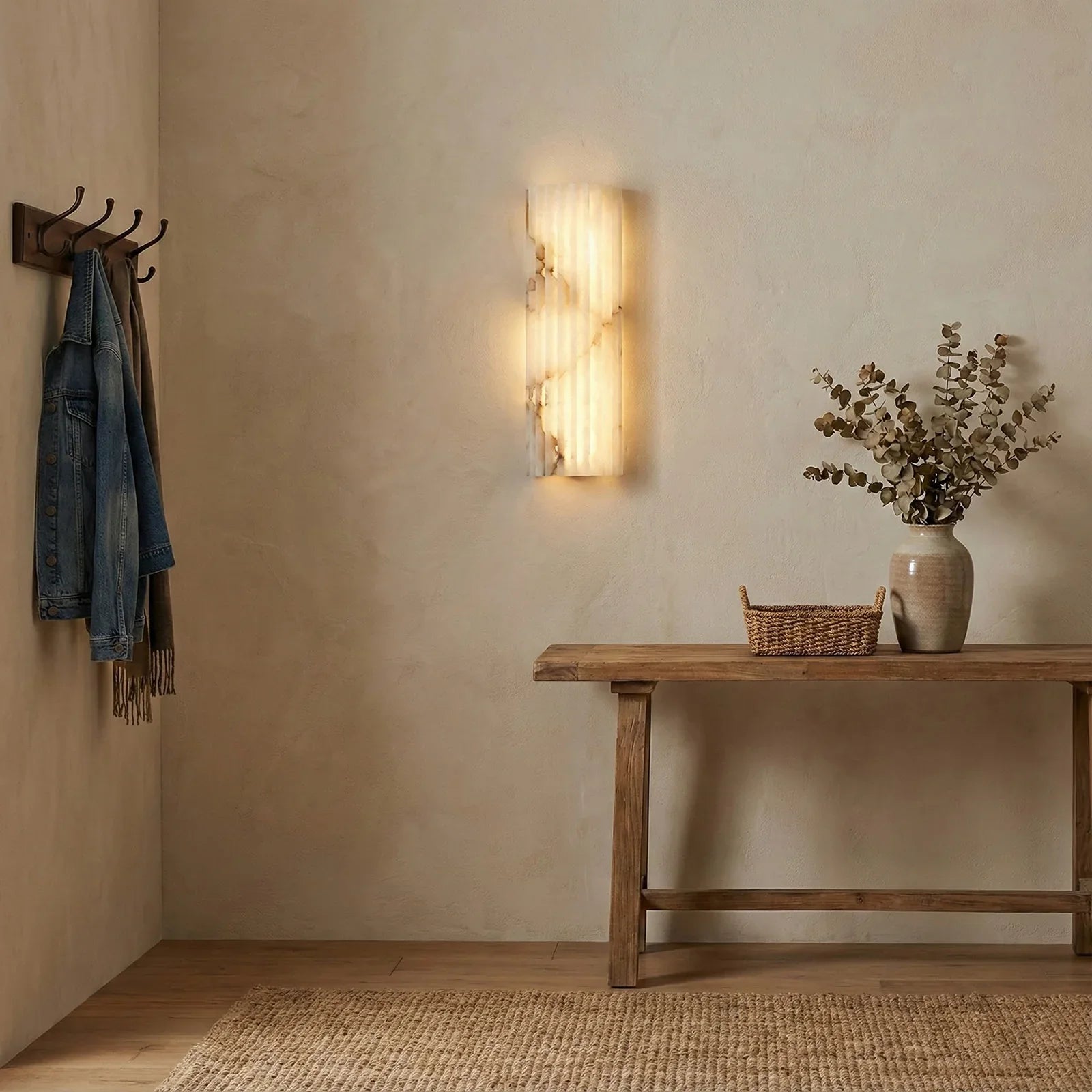 Alabaster Vertical Groove Wall Lamp | wildoxy