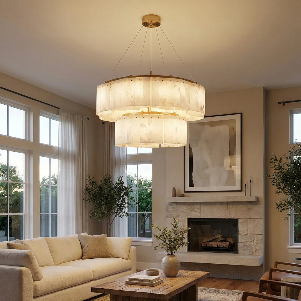 Alabaster Willamette Round Layered Chandelier | wildoxy