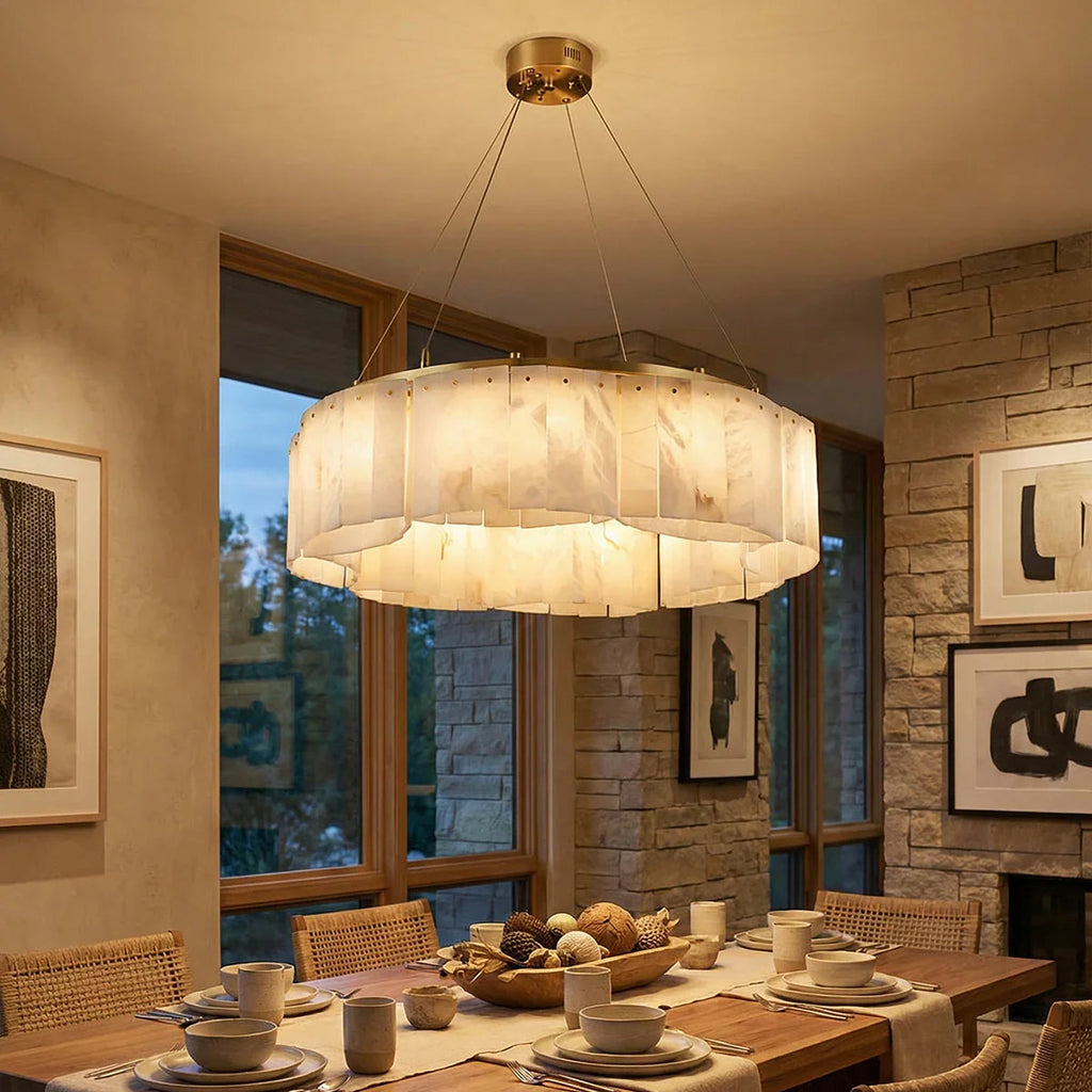 Alabaster Willamette Round Layered Chandelier | wildoxy