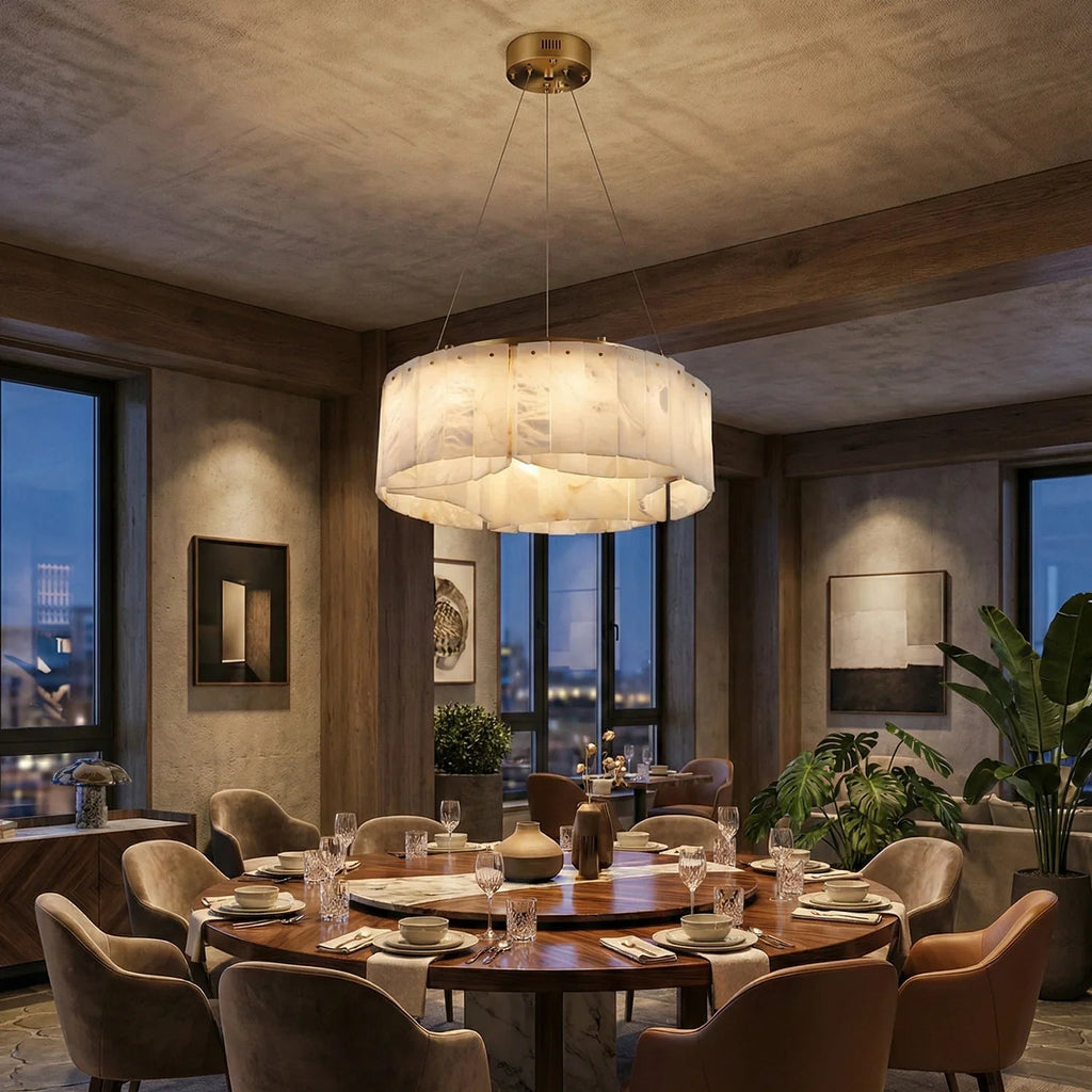 Alabaster Willamette Round Layered Chandelier | wildoxy