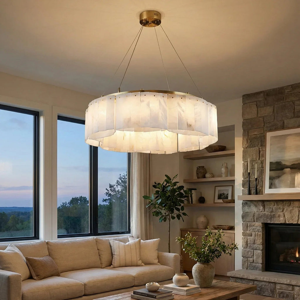 Alabaster Willamette Round Layered Chandelier | wildoxy