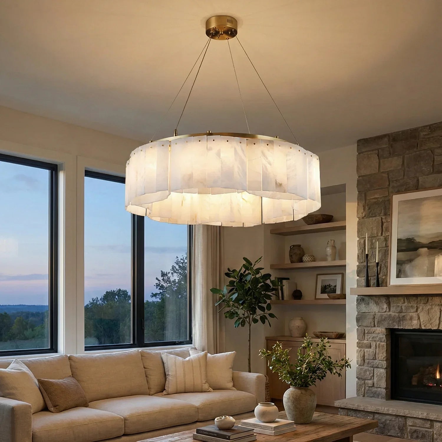 Alabaster Willamette Round Layered Chandelier | wildoxy