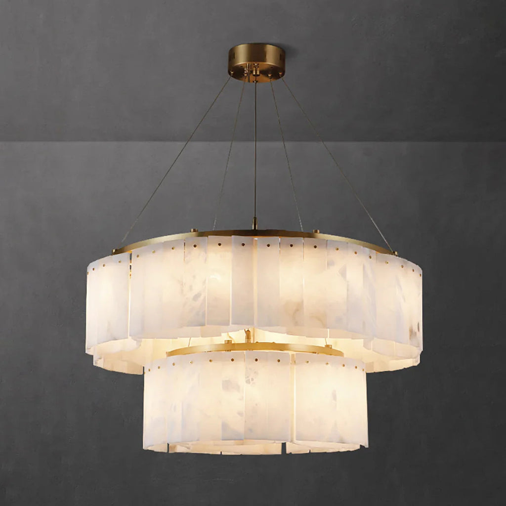 Alabaster Willamette Round Layered Chandelier | wildoxy