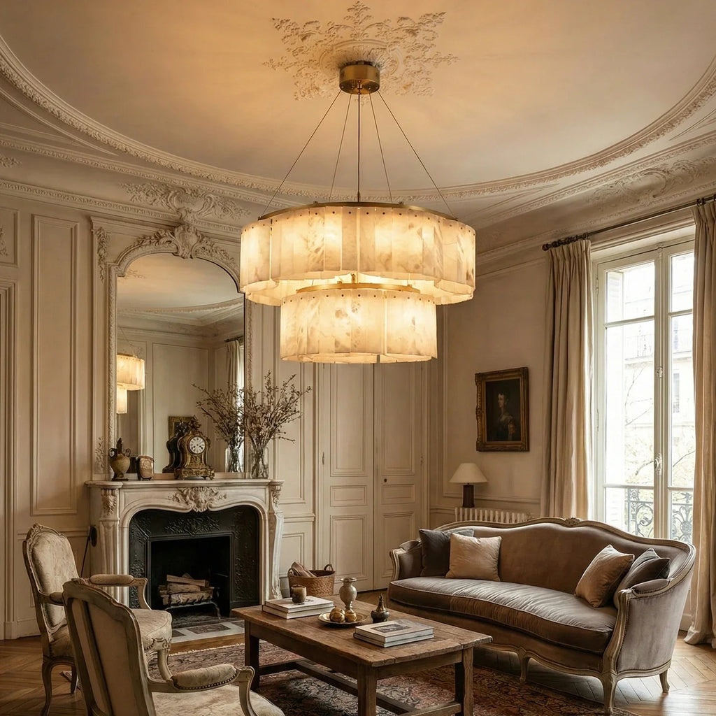 Alabaster Willamette Round Layered Chandelier | wildoxy