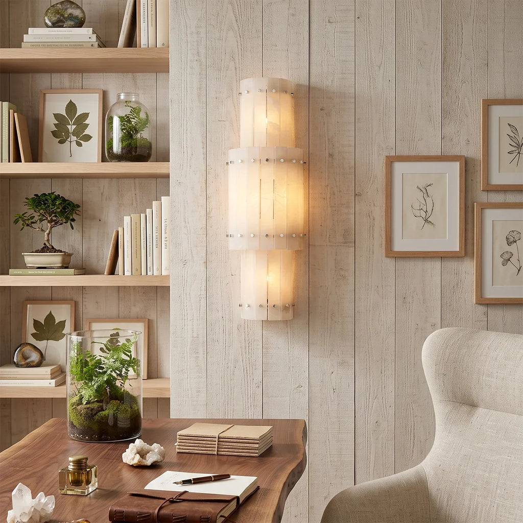 Alaric Alabaster Column Wall Sconce | wildoxy