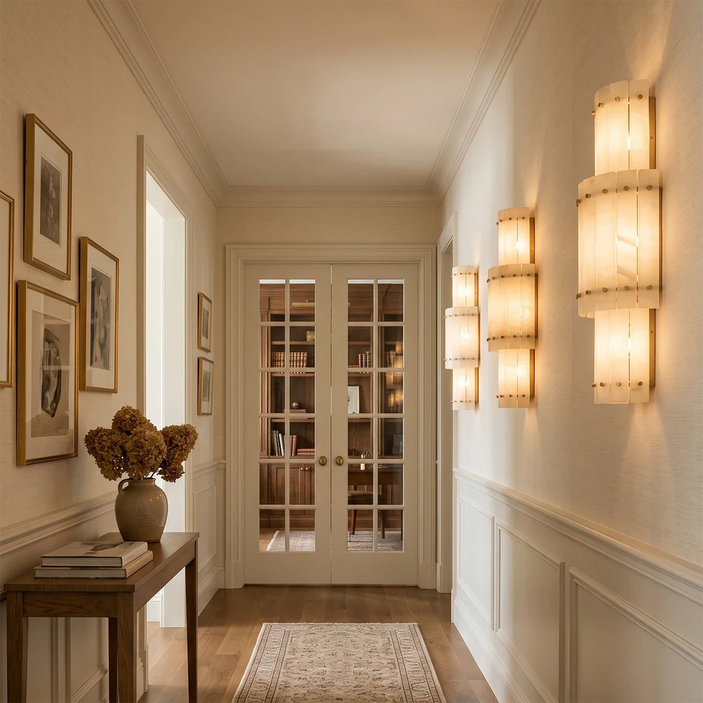 Alaric Alabaster Column Wall Sconce | wildoxy