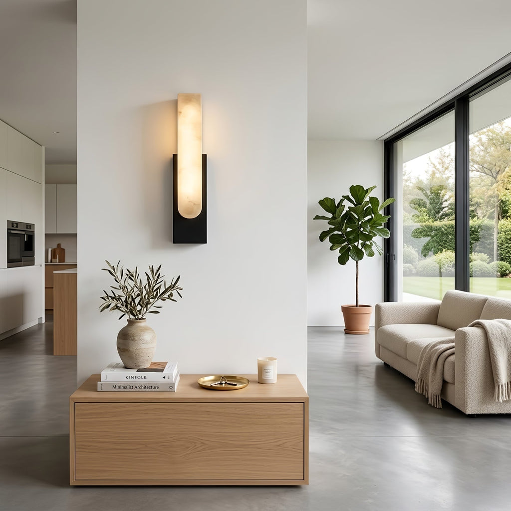 Alberta Brass Marble Wall Light | wildoxy