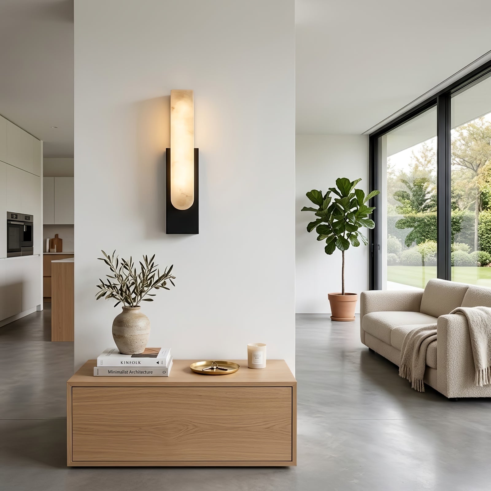 Alberta Brass Marble Wall Light | wildoxy