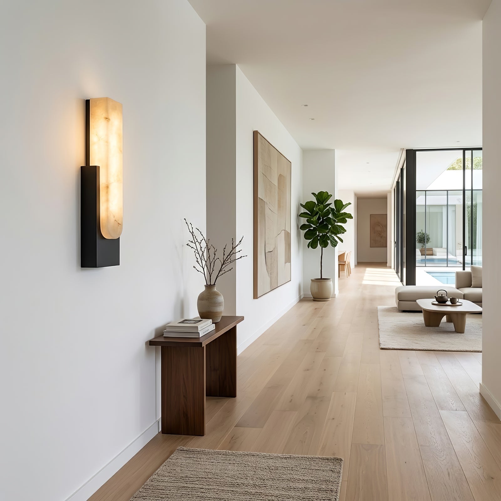 Alberta Brass Marble Wall Light | wildoxy
