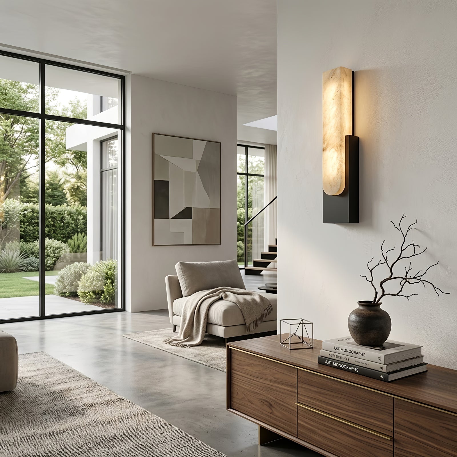 Alberta Brass Marble Wall Light | wildoxy