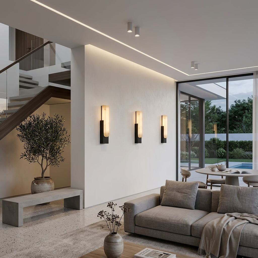 Alberta Brass Marble Wall Light | wildoxy