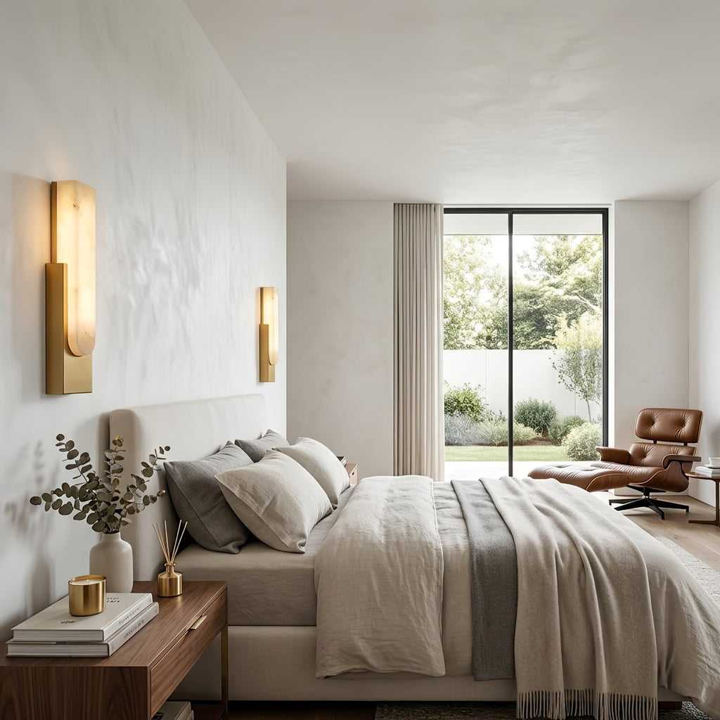 Alberta Brass Marble Wall Light | wildoxy