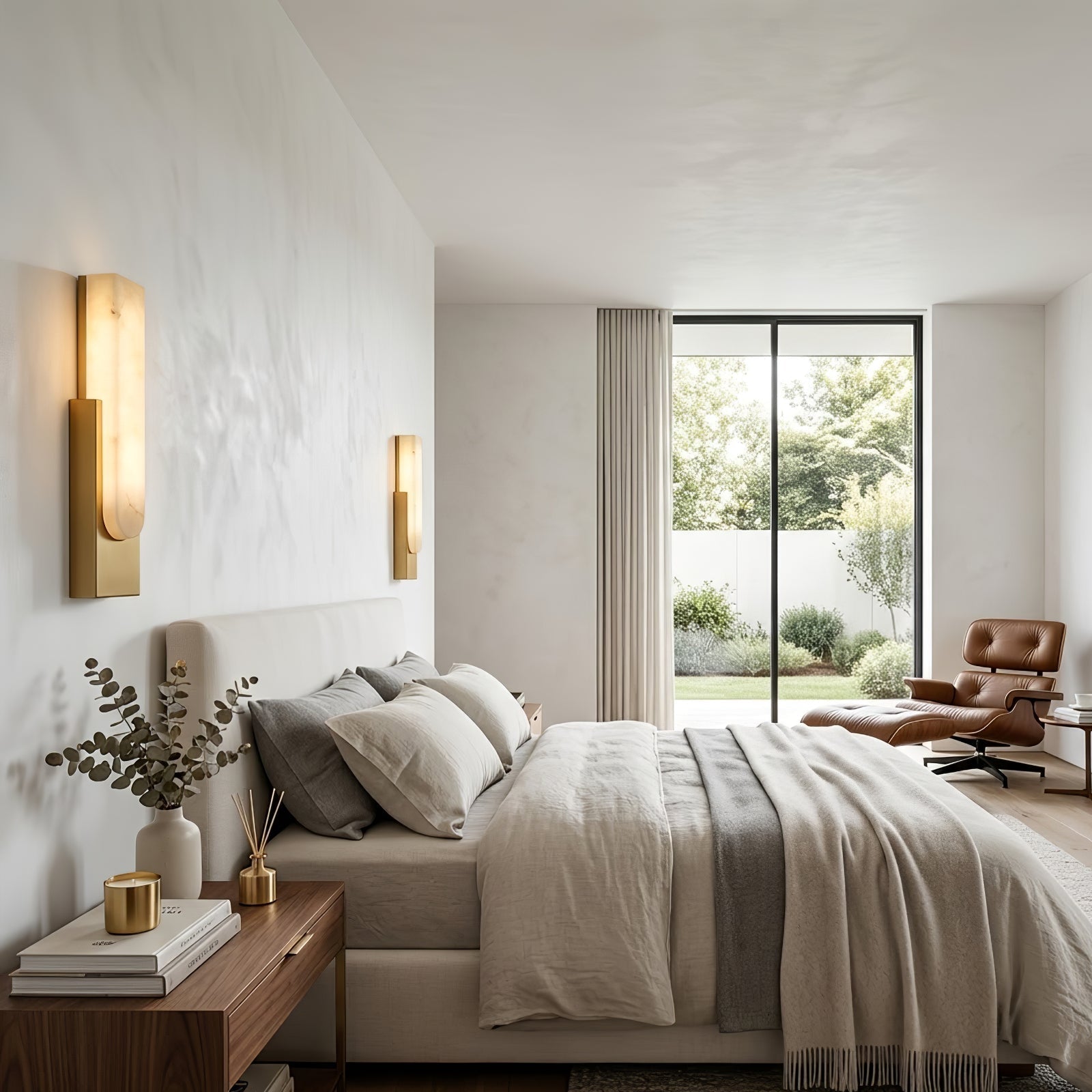 Alberta Brass Marble Wall Light | wildoxy