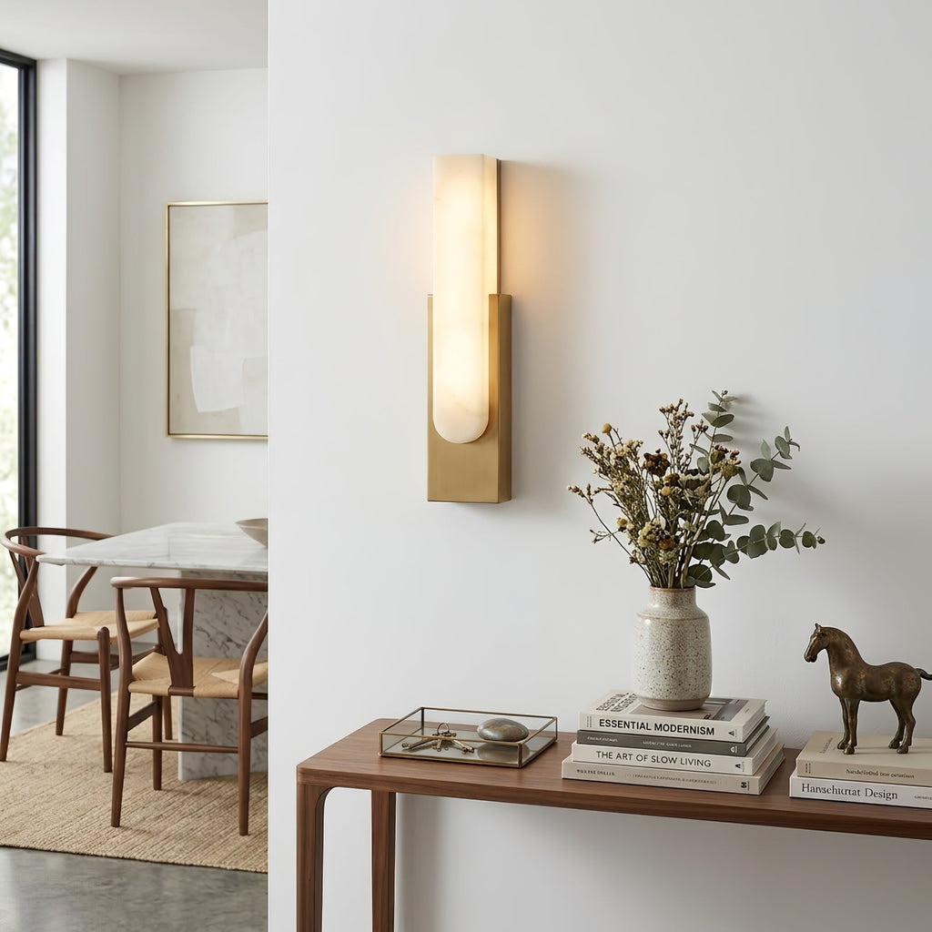 Alberta Brass Marble Wall Light | wildoxy