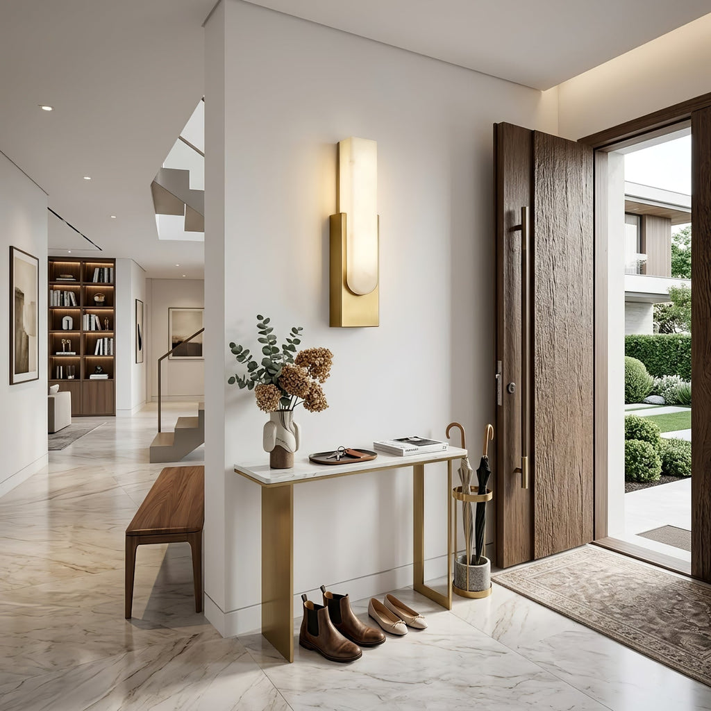 Alberta Brass Marble Wall Light | wildoxy