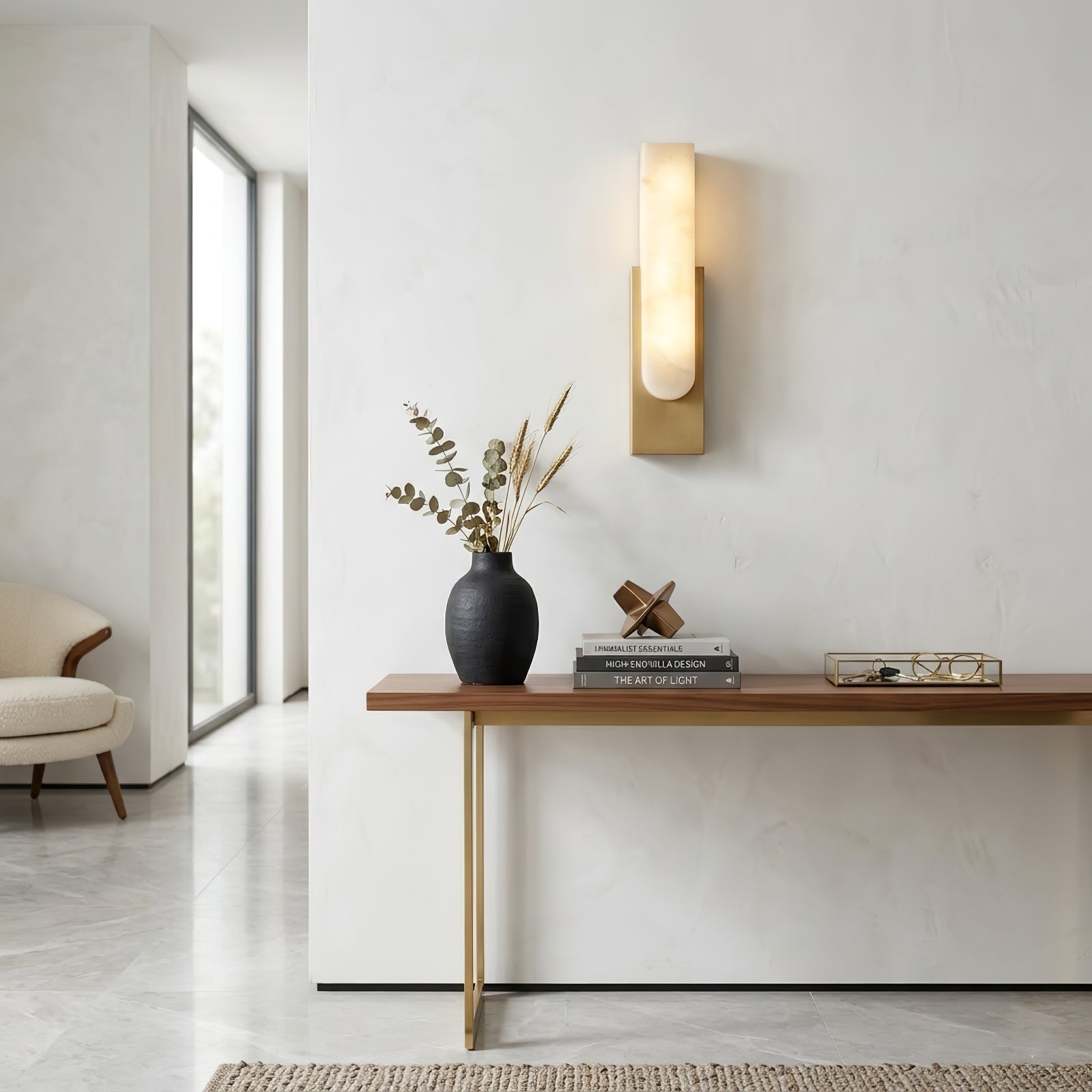 Alberta Brass Marble Wall Light | wildoxy