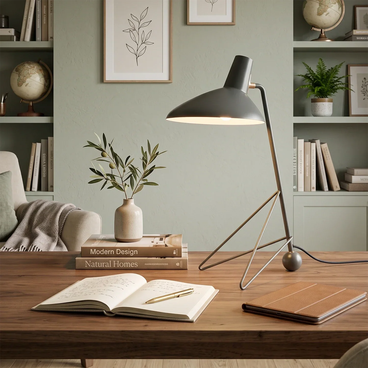 Aldric Mid-Century Tripod Table Lamp | wildoxy