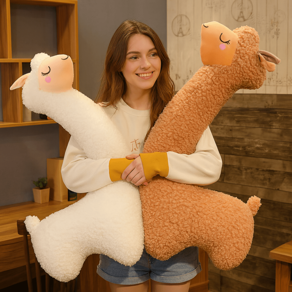 AlpaCaress 130 cm große Plüsch-Alpakap figur
