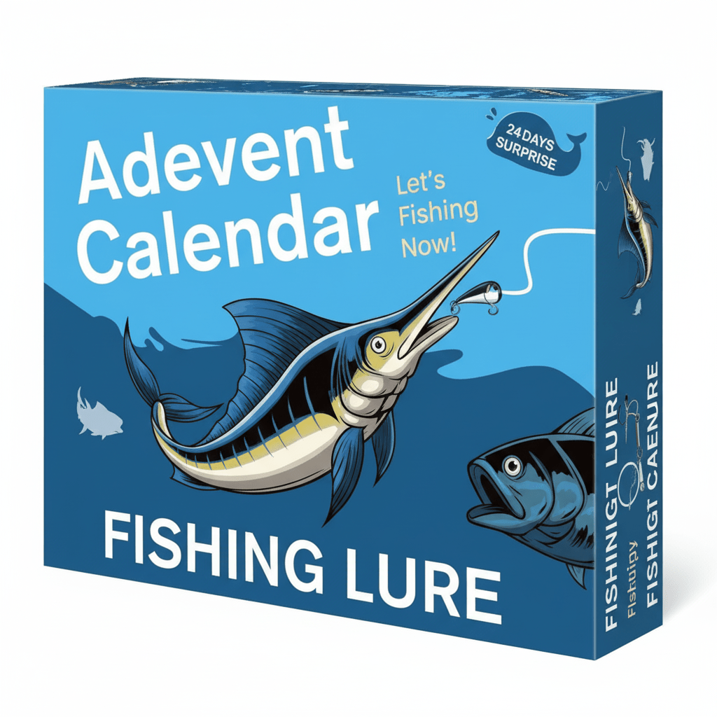 ANGLERVENT adventskalender for fiskeutstyr — 24 dager med assorterte rom for sluker og kroker