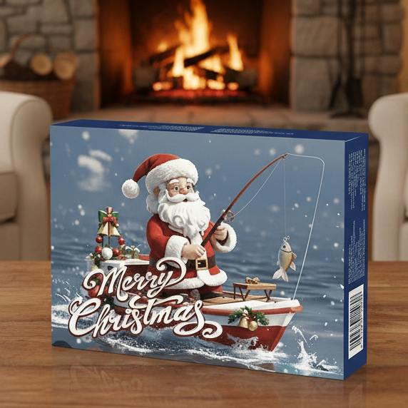ANGLERVENT adventskalender for fiskeutstyr — 24 dager med assorterte rom for sluker og kroker