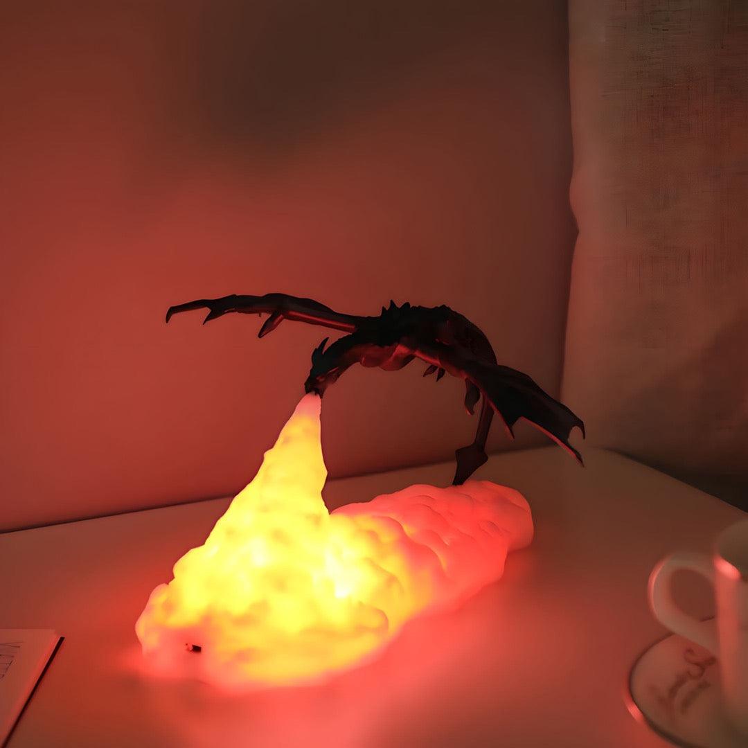 Arcanex Lámpara LED con forma de dragón - Luz de acento multicolor