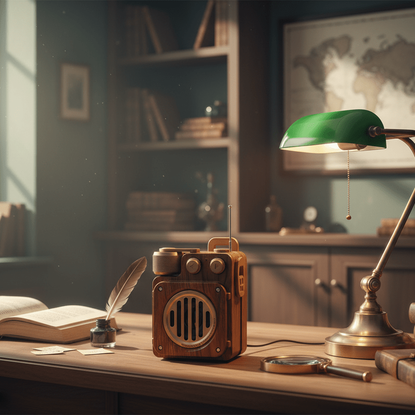Archivibre Bezprzewodowy głośnik Bluetooth z modułem basowym — estetyka dark academia