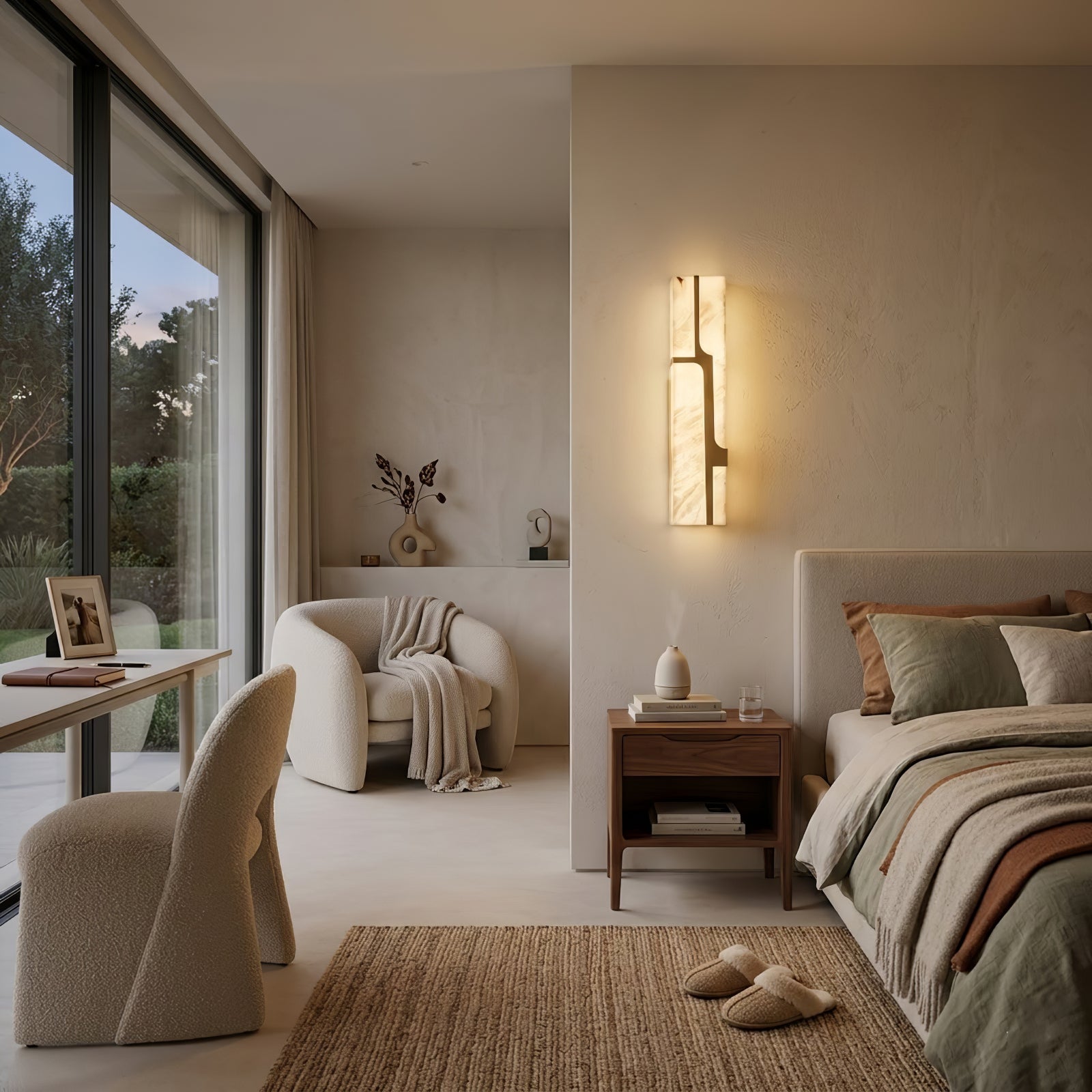 Ariel Modern Alabaster Column Sconce | wildoxy