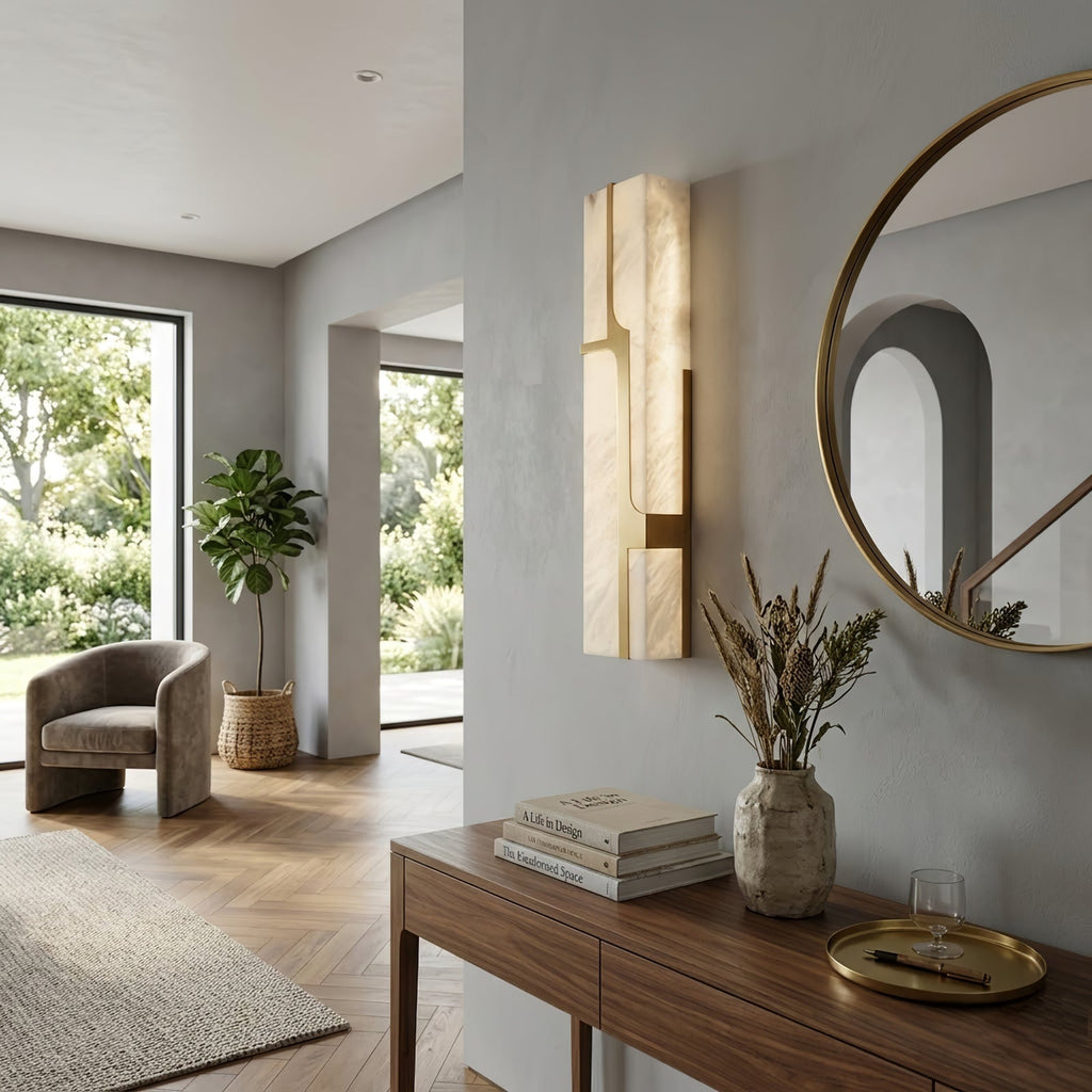 Ariel Modern Alabaster Column Sconce | wildoxy