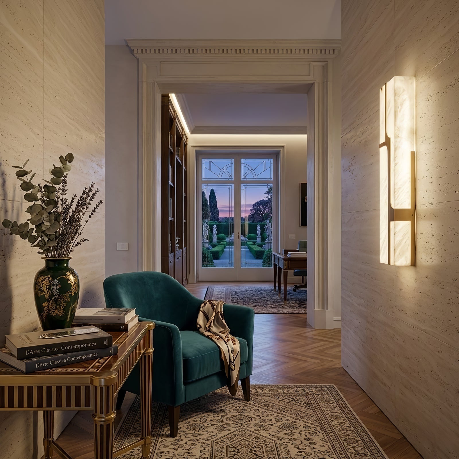 Ariel Modern Alabaster Column Sconce | wildoxy