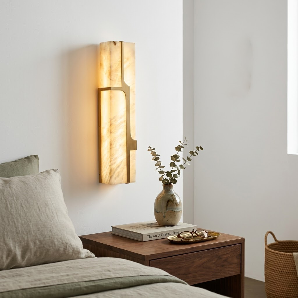 Ariel Modern Alabaster Column Sconce | wildoxy