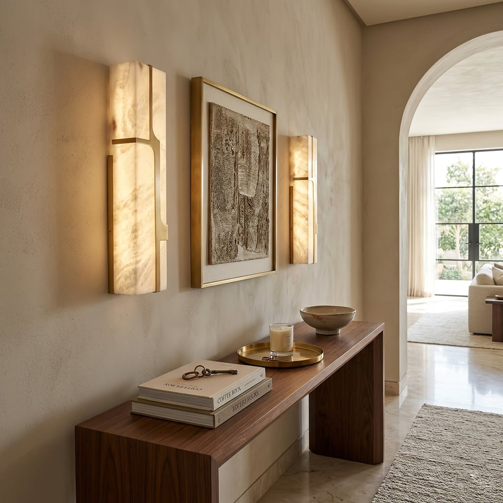 Ariel Modern Alabaster Column Sconce | wildoxy